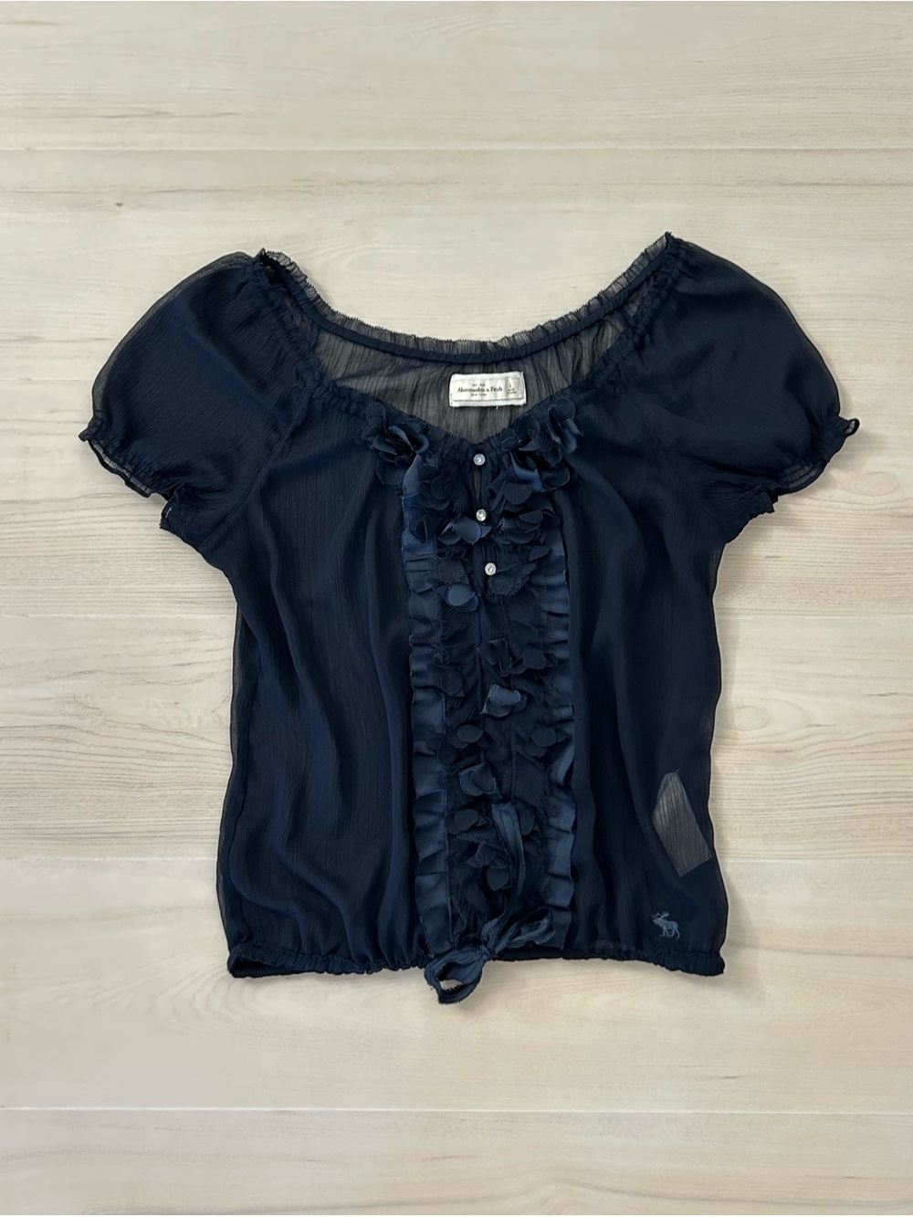 navy blue sheer abercrombie and fitch top